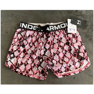 Under Armour Big Girls Play Up Printed Shorts Size YMD